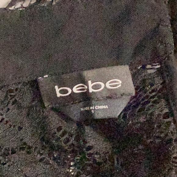 Bebe black lace long sleeve top - Picture 3 of 7